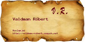 Valdman Róbert névjegykártya
