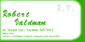 robert valdman business card
